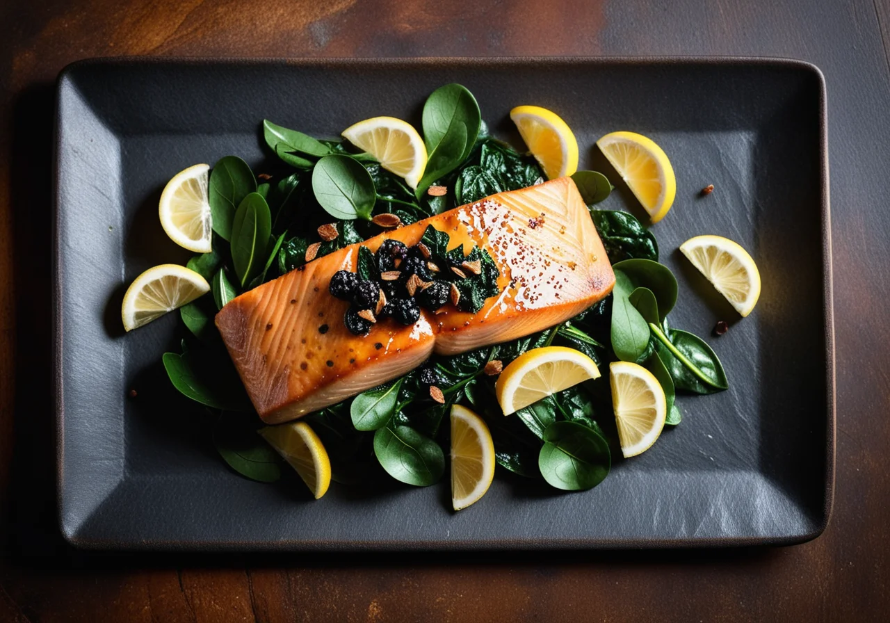 Salmon Trout with Spinach and Potatoes