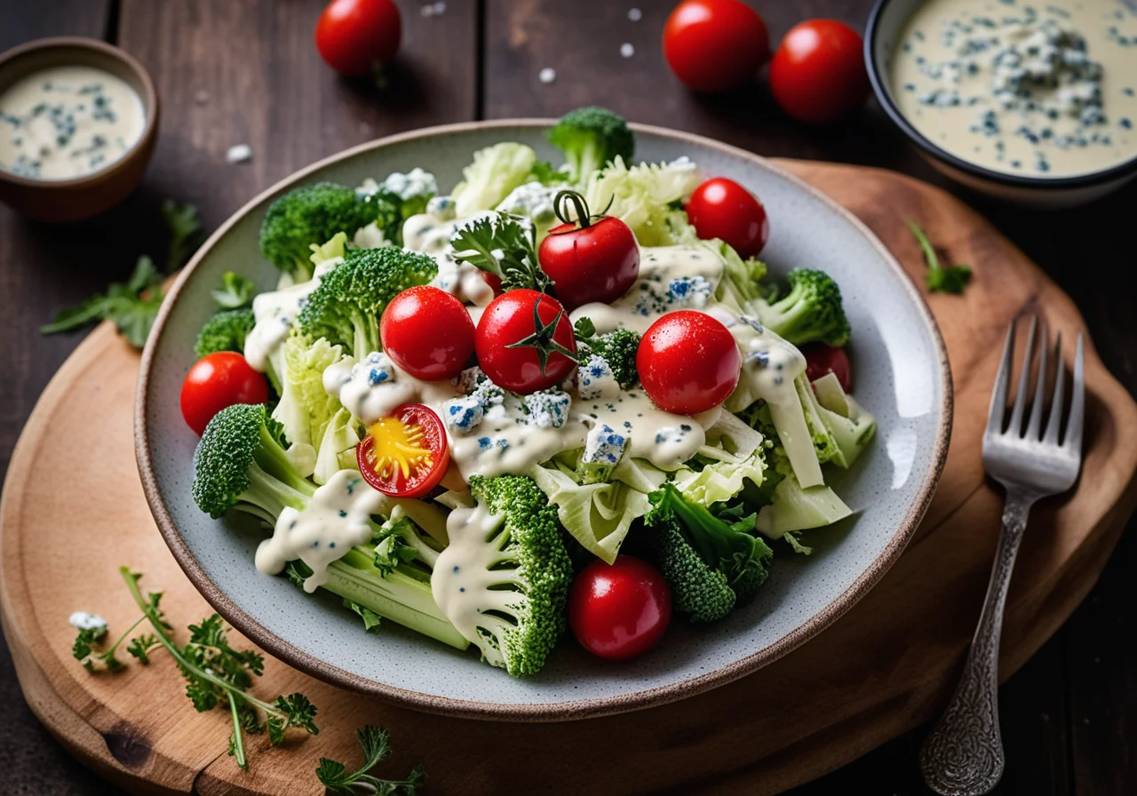 Cabbage salad with blue cheese dressing