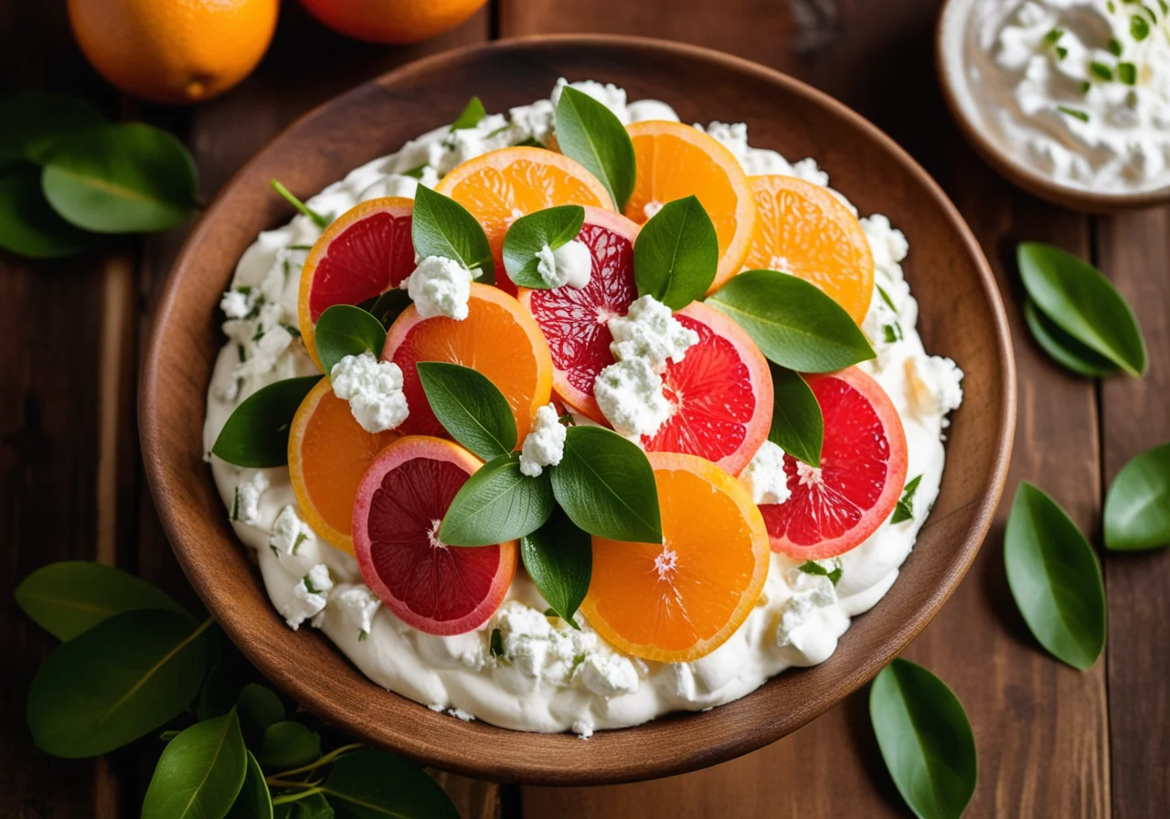 Orange Grapefruit Salad with Cottage Cheese