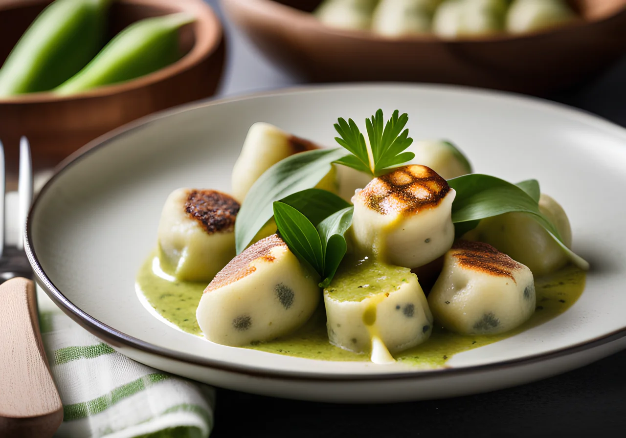 Wild Garlic Gnocchi with Lime Sauce