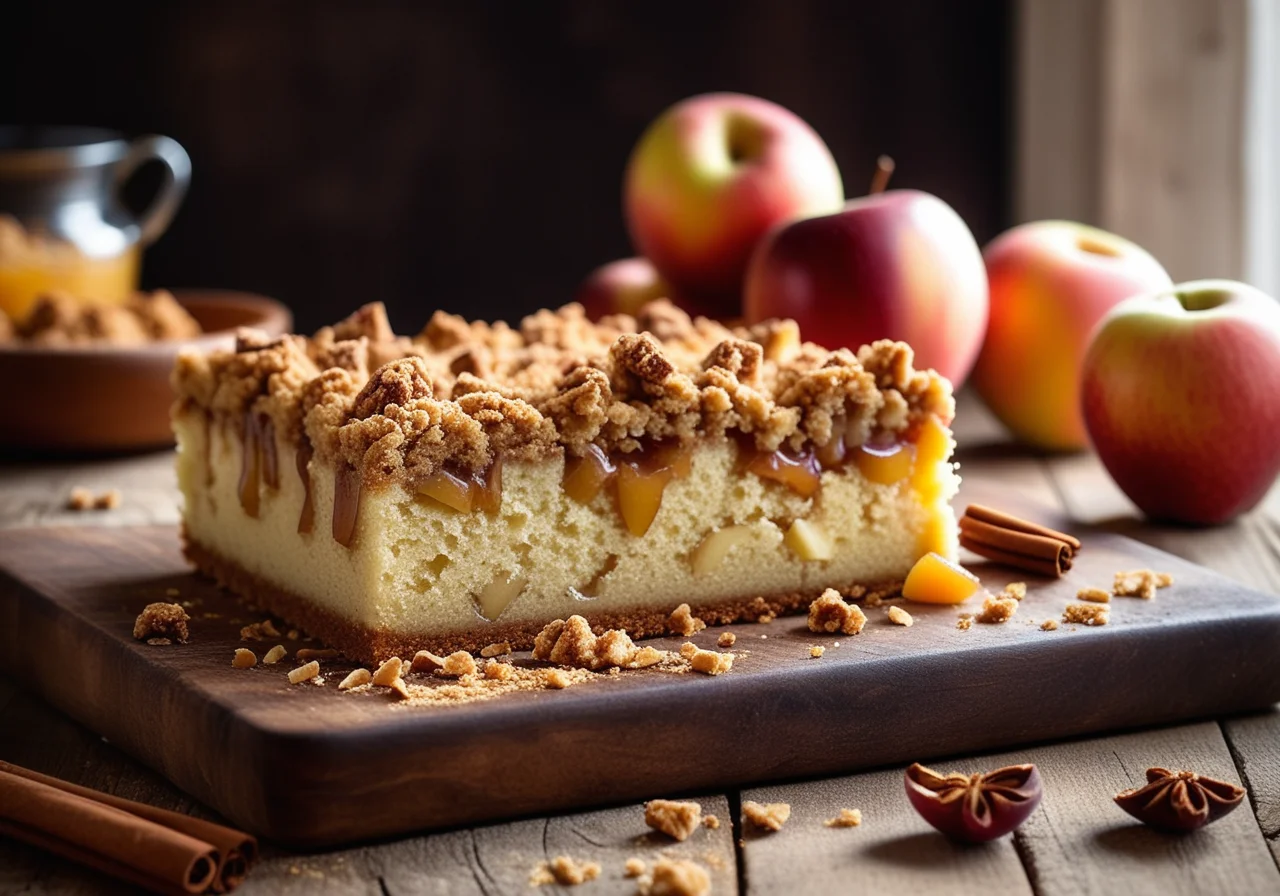 Apple Crumble Cake with Apricots