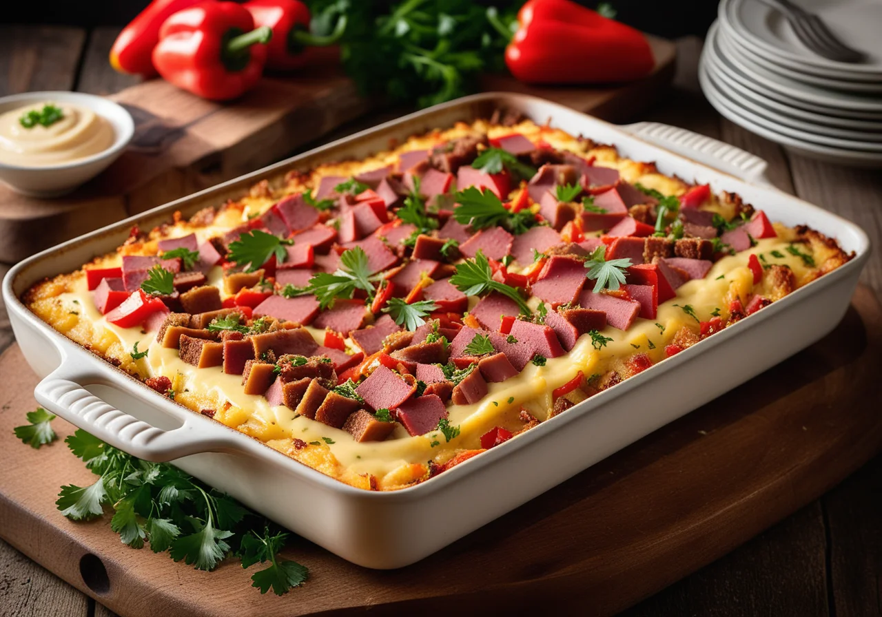 Potato Casserole with Mortadella