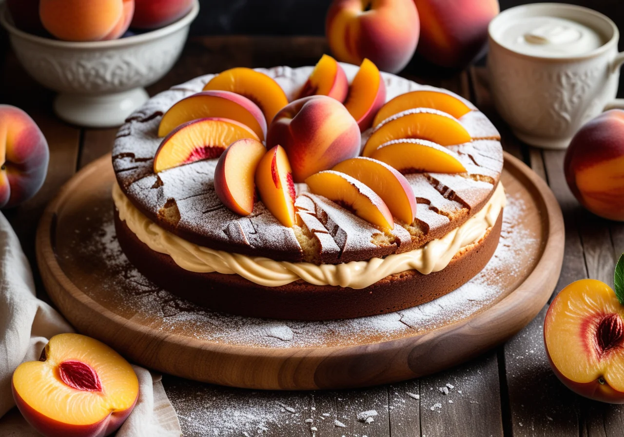 Peach Sour Cream Cake