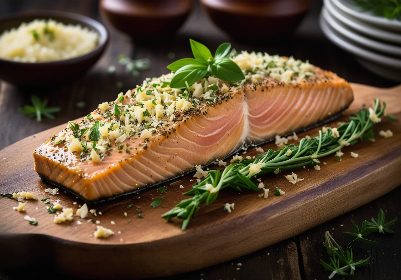 Salmon with Wild Garlic Crust