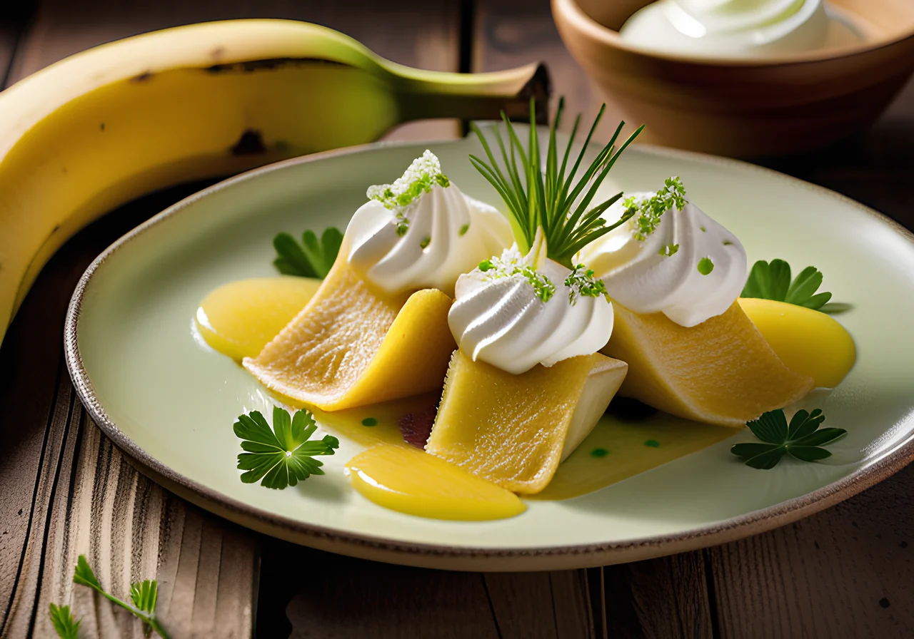 Banana Crêpe Pockets with Melon Sauce