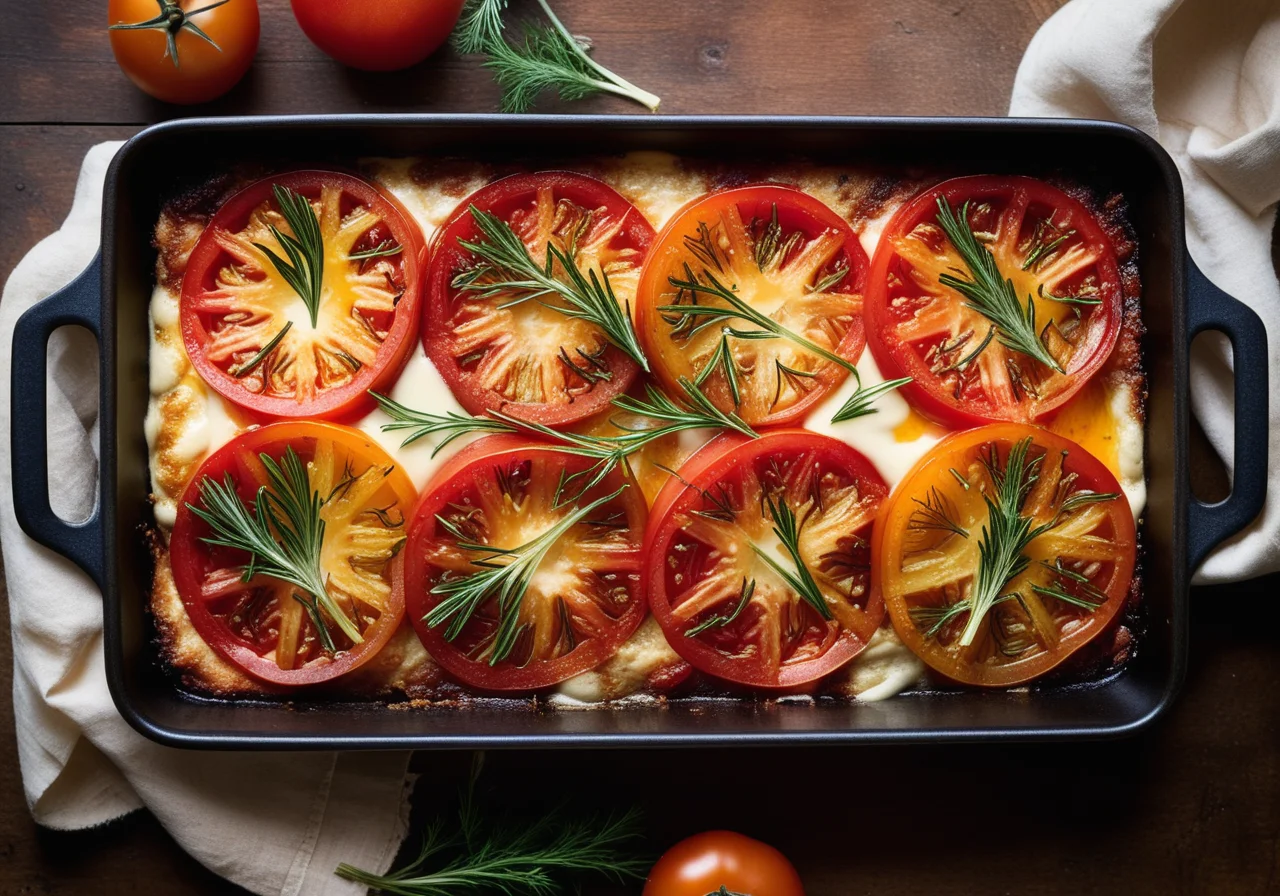 Tomato-Fennel Gratin with Mozzarella