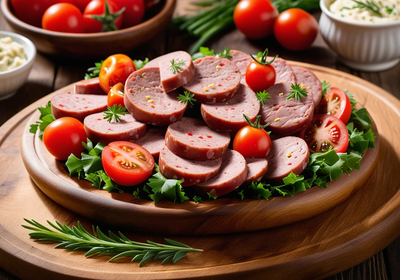 Bavarian Sausage Salad with Pretzel