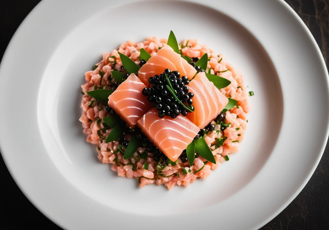 Fish Tartare with Salmon, Tuna and Black Cod