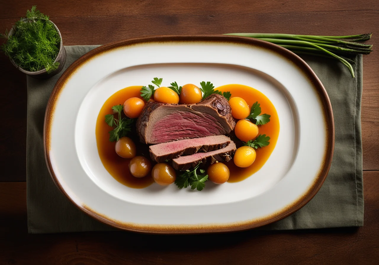 Roasted Wild Boar Leg with Apricots