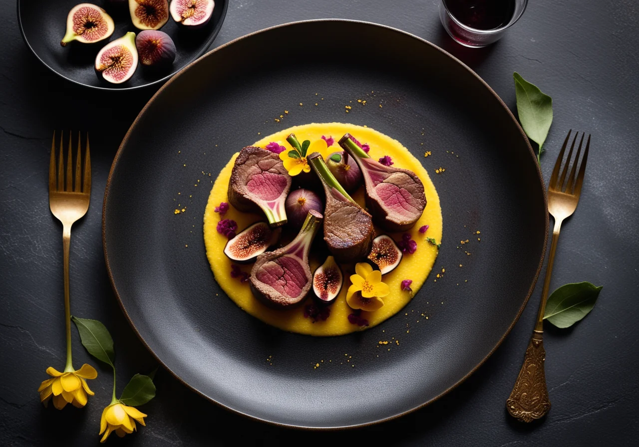 Lamb Chops with Figs and Fruity Polenta