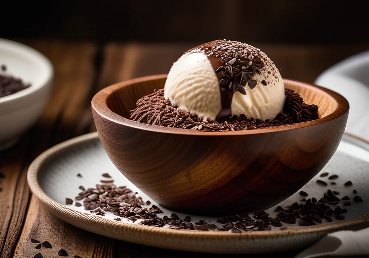Coconut Chocolate Ice Cream with Chia Seeds