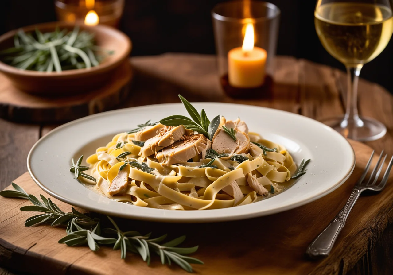 Pasta with Chicken and Sage