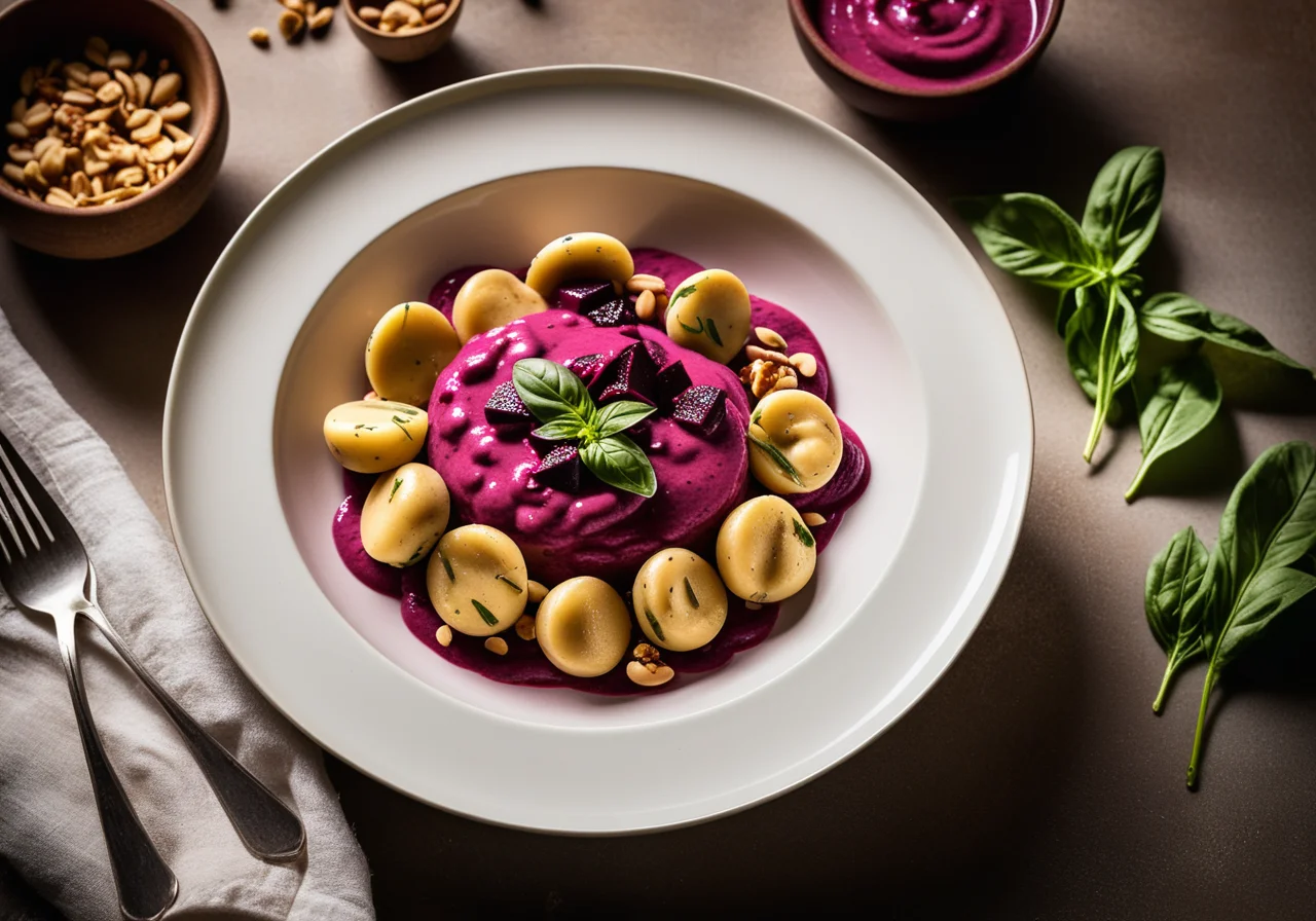 Gnocchi with Beetroot Sauce