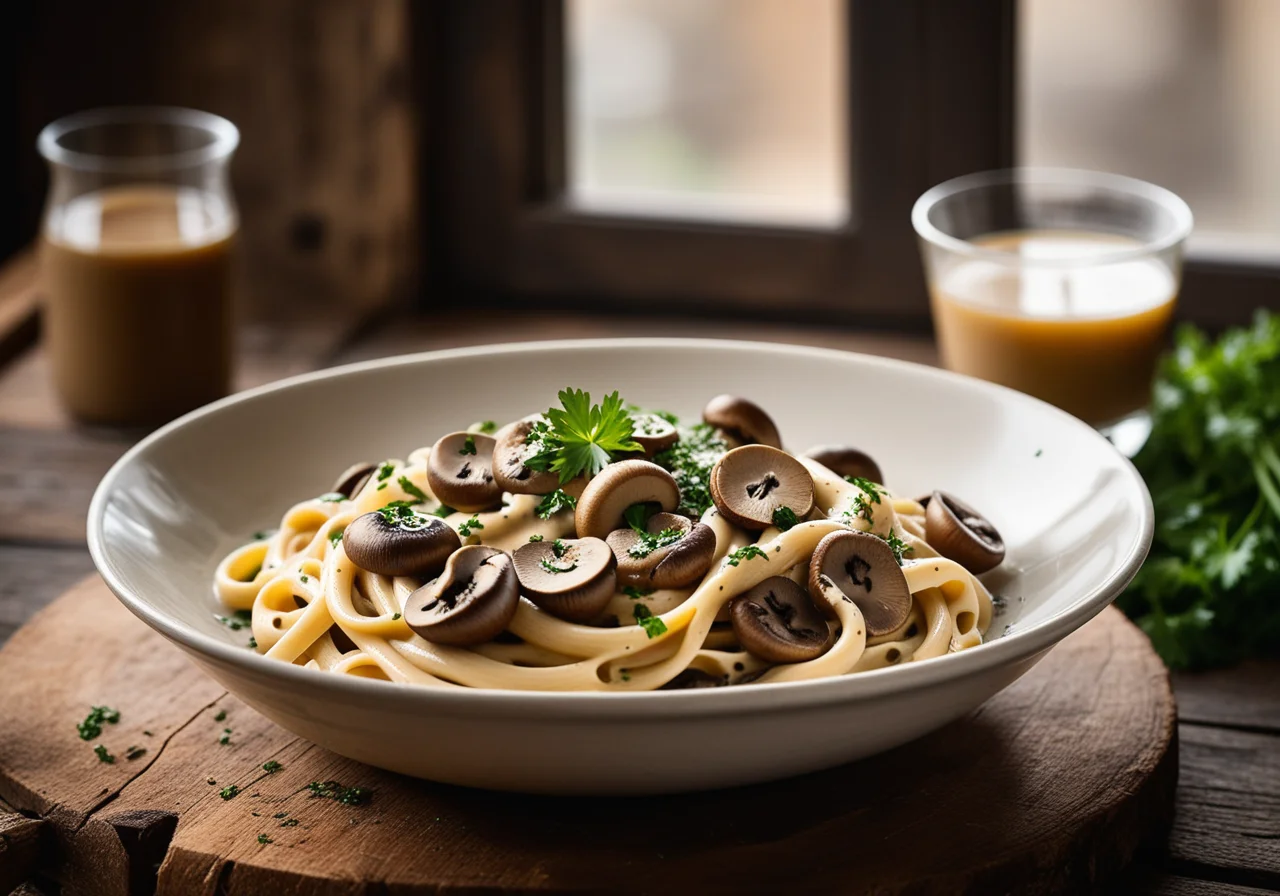 Pasta with Creamy Mushroom Sauce