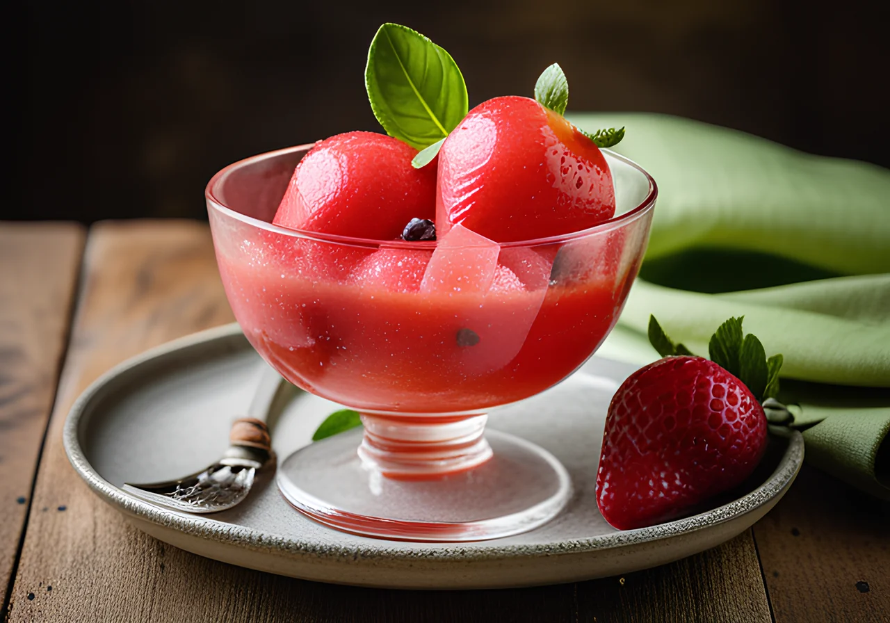 Strawberry Sorbet Without Sugar