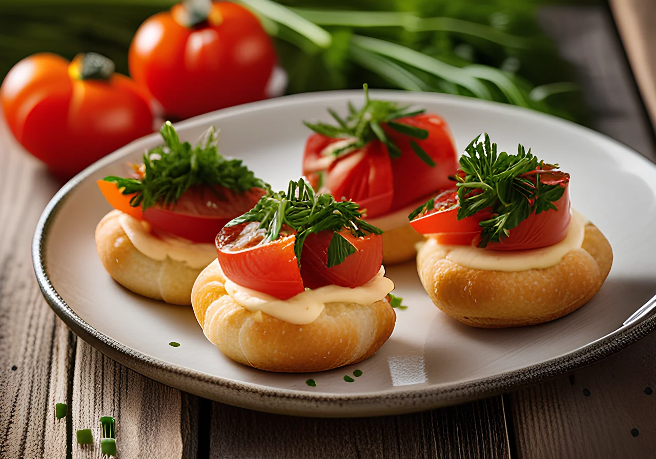 Tomato Bites with Cheese Knots