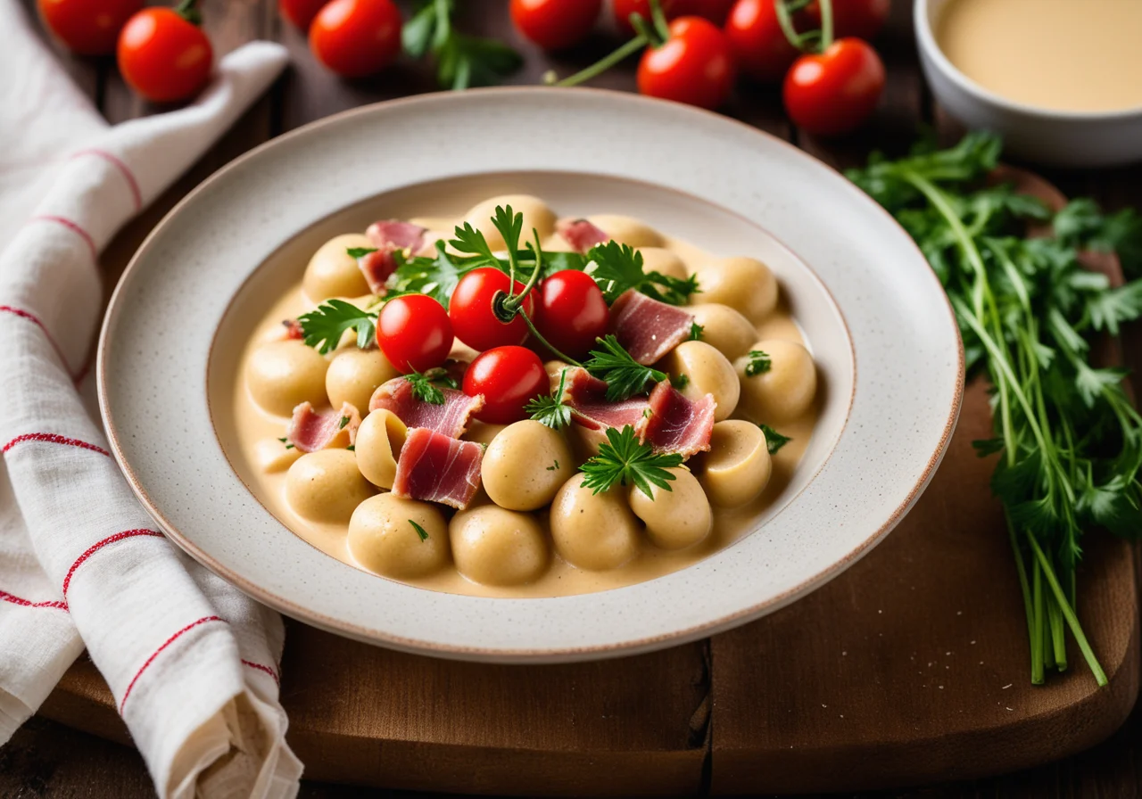 Chestnut Gnocchi with Cheese Sauce