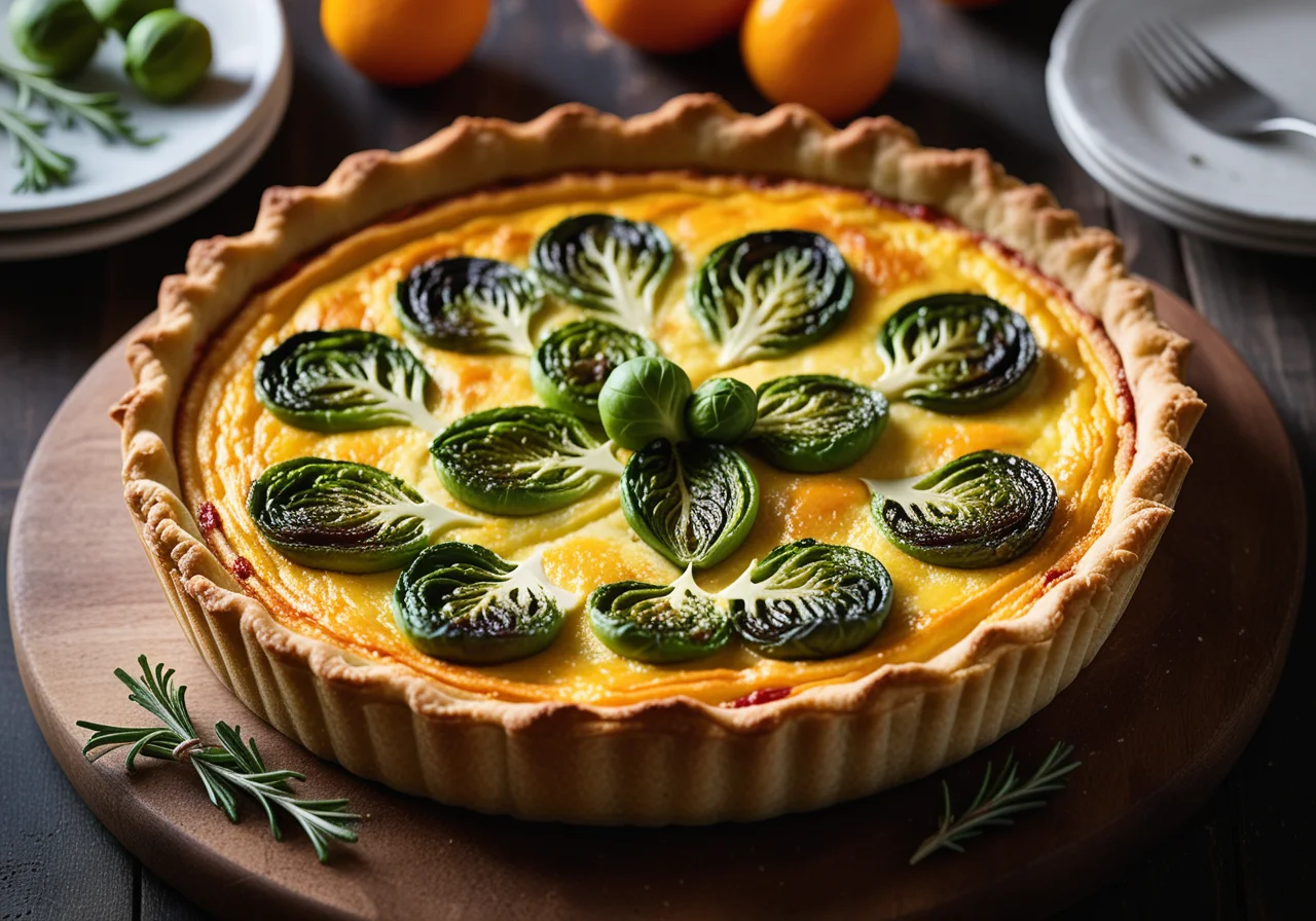 Quiche with Brussels Sprouts, Ricotta and Sun-Dried Tomatoes