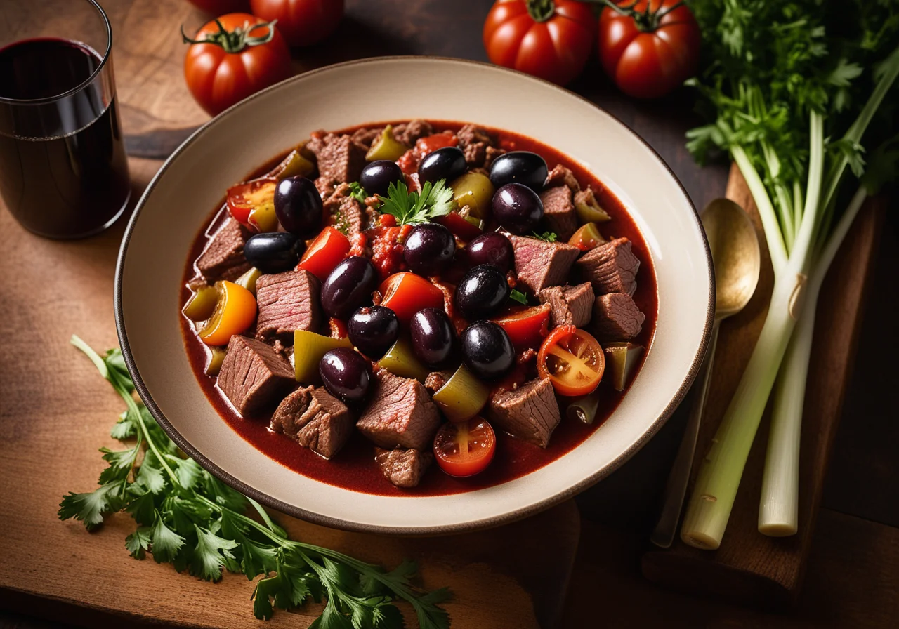 Beef Goulash with Tomatoes and Vegetables