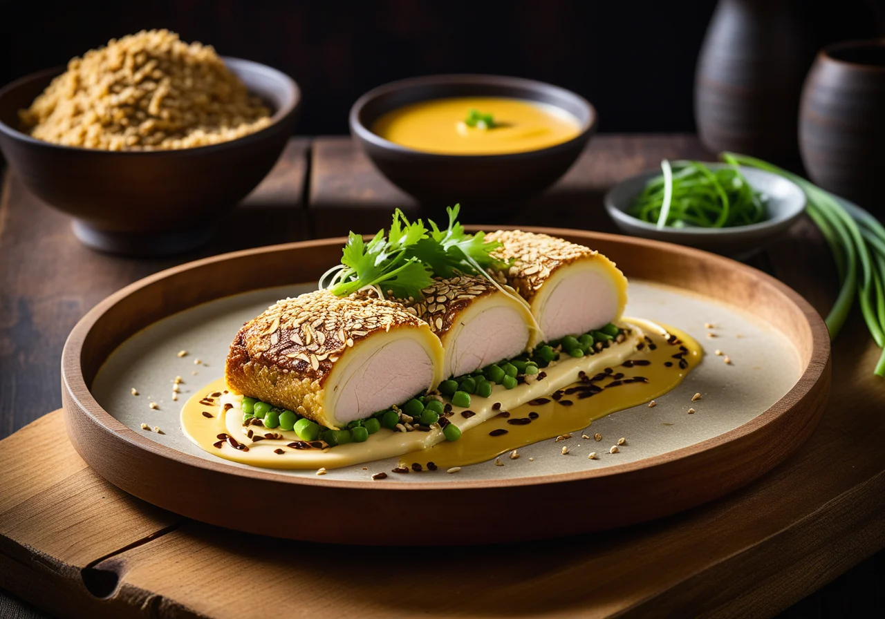 Sesamroulade vom Seeteufel