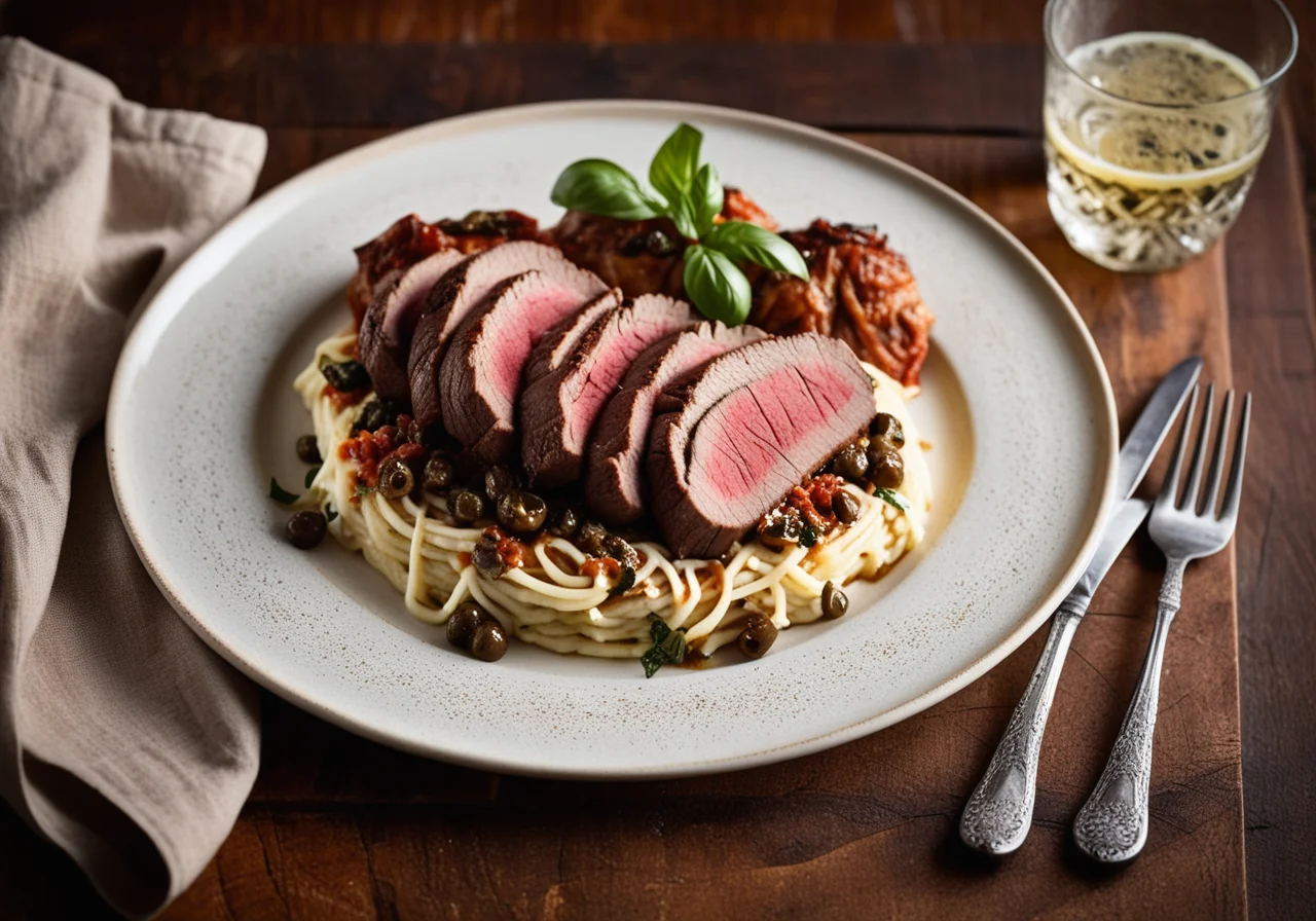 Zweierlei Fleisch mit Risoni