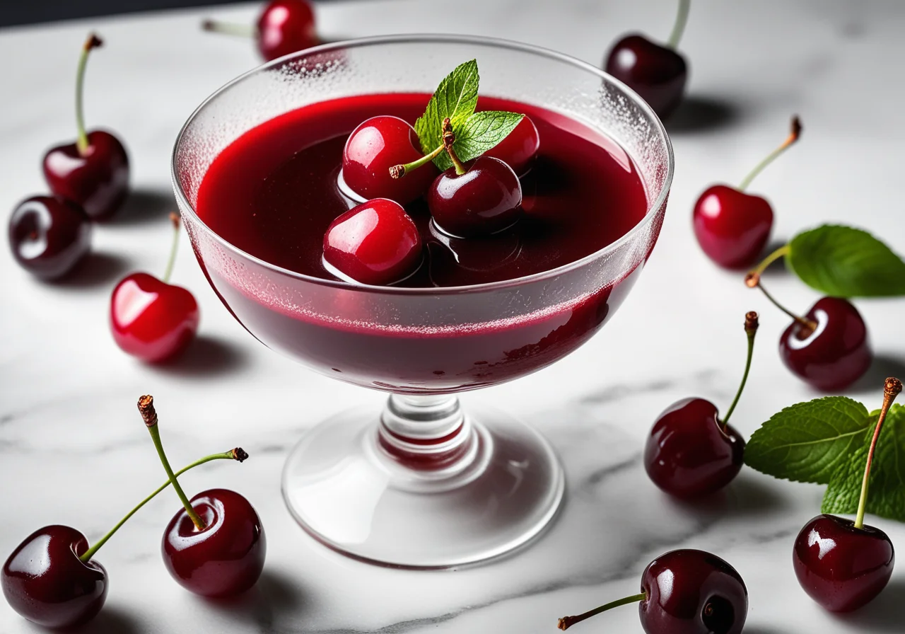 Cherry Compote with Fresh Mint