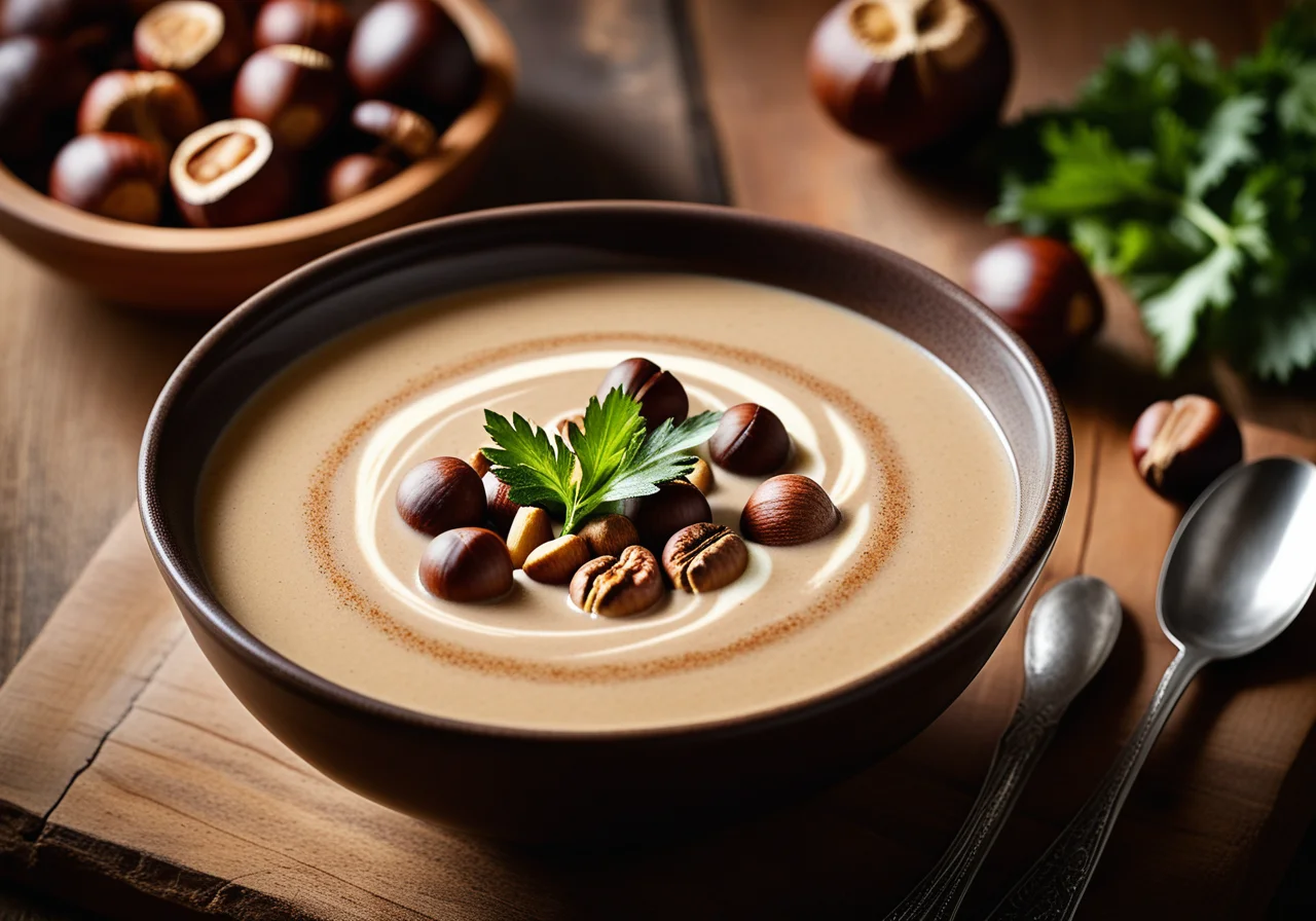 Chestnut Soup with Celery