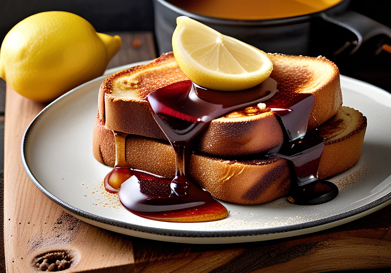 Arme Ritter with Plum Filling