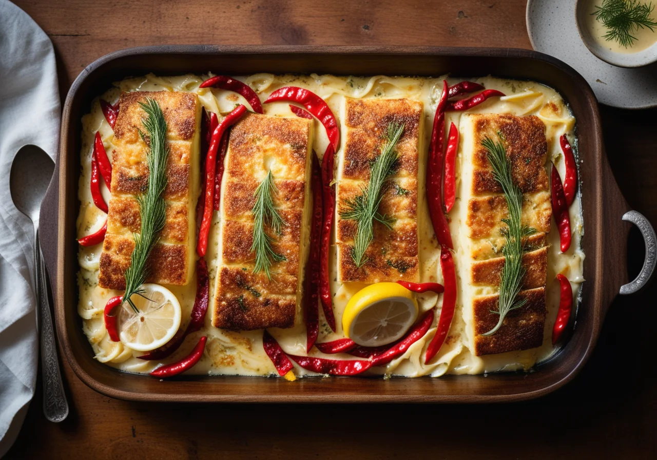 Cod Gratin with Chili and Lemon