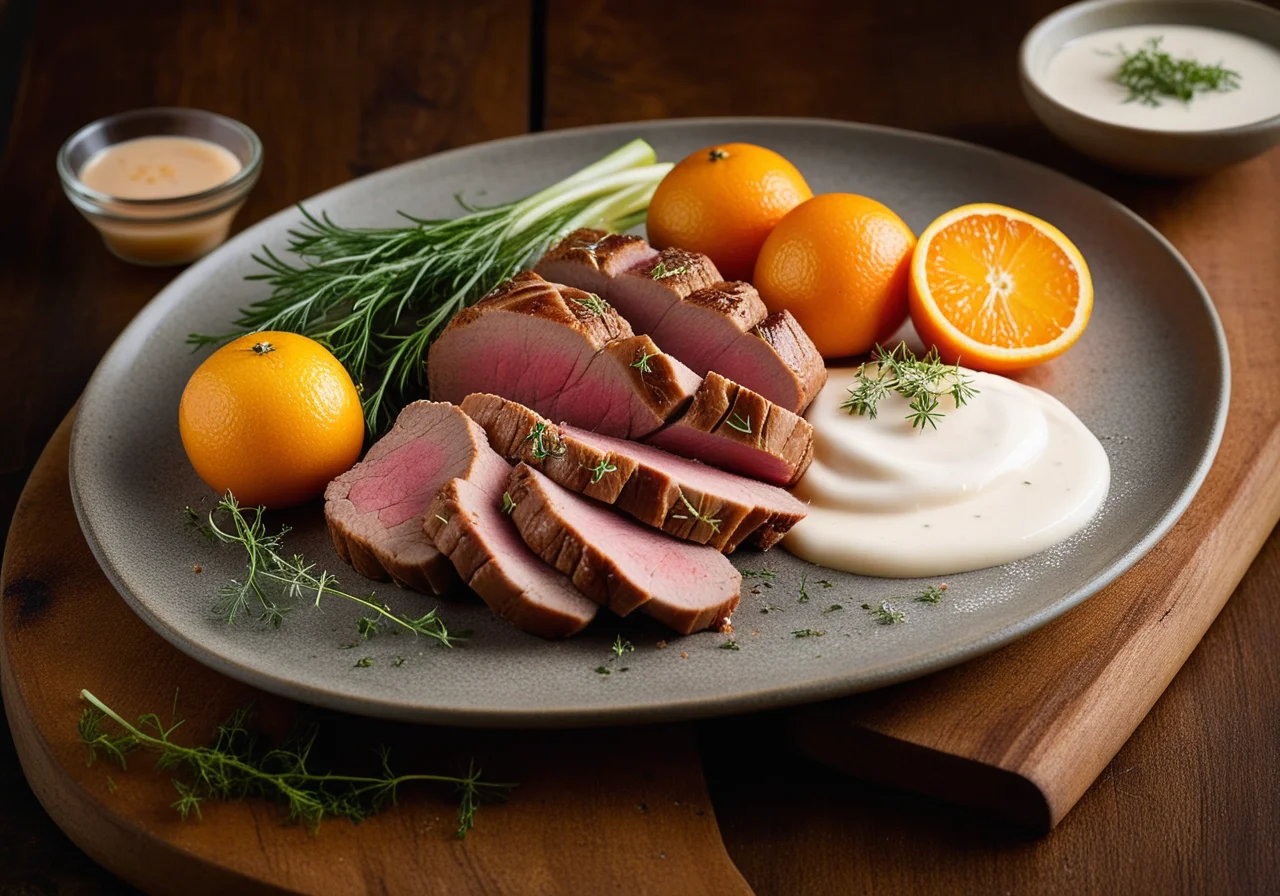 Veal with Fennel-Orange Salad