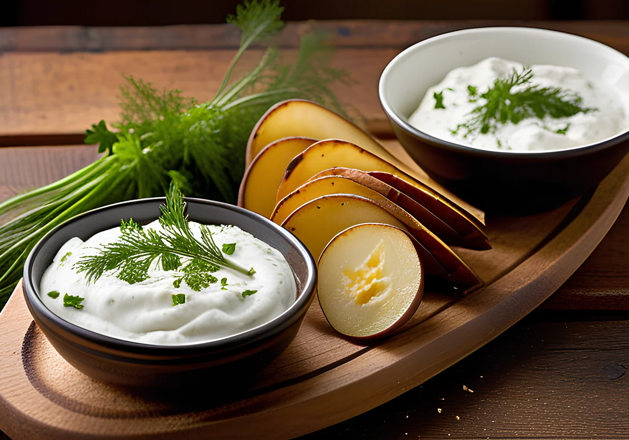 Potato Wedges with Quark Dip