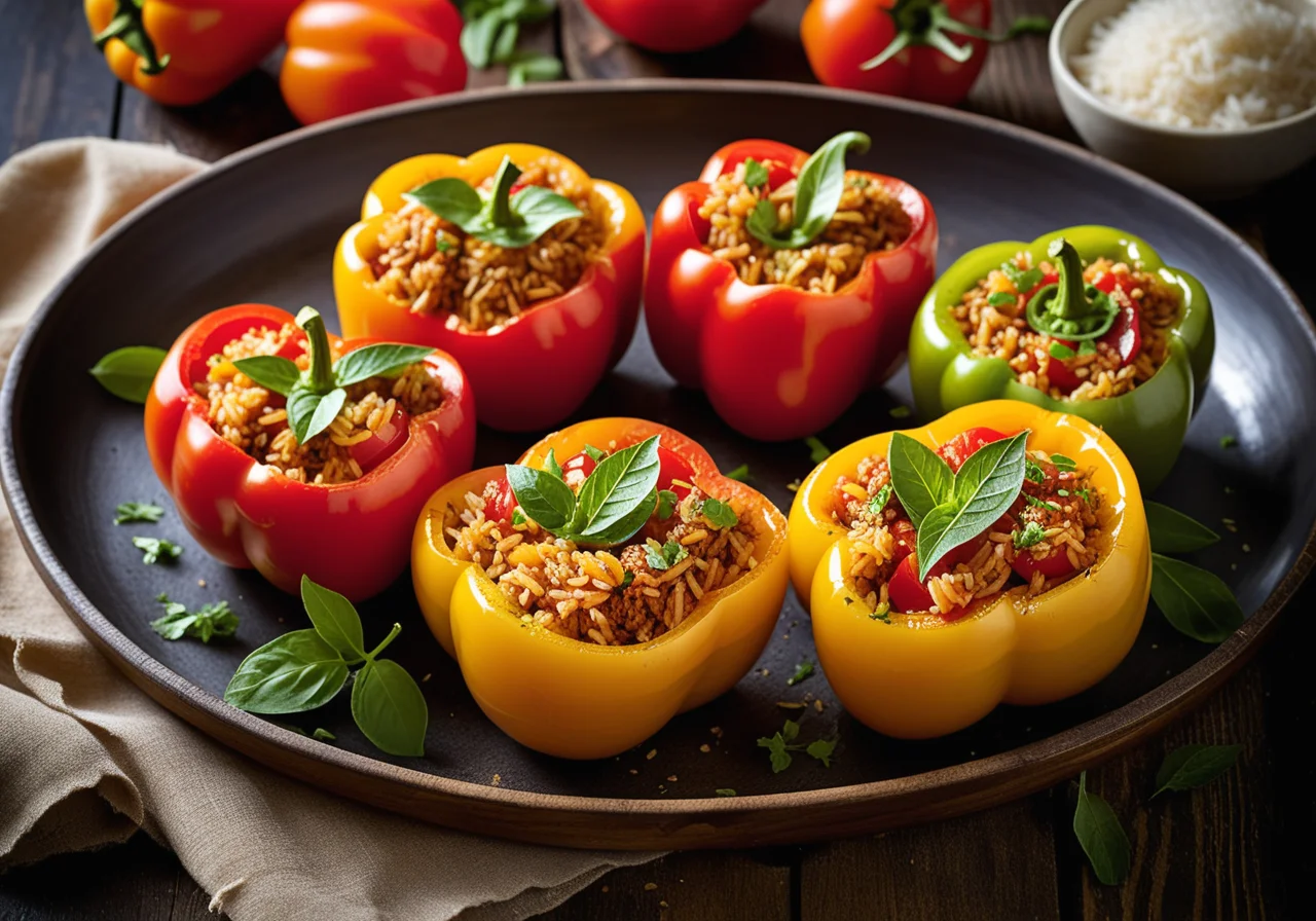 Stuffed Bell Peppers with Rice
