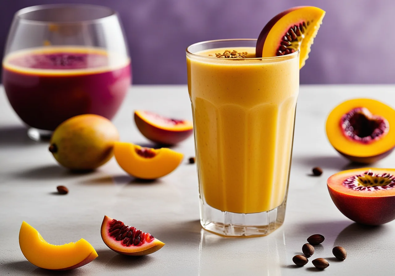 Mango smoothie with passion fruit