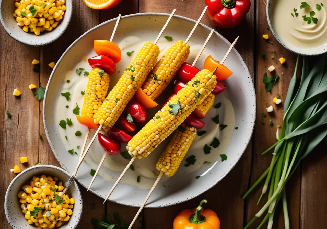 Corn-Pepper Skewers