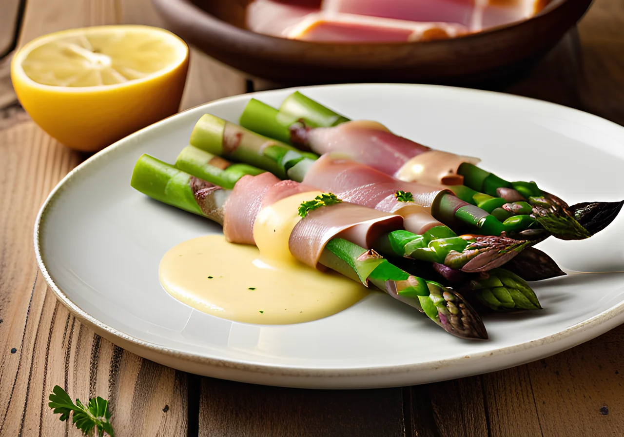 Asparagus with Ham and Hollandaise Sauce