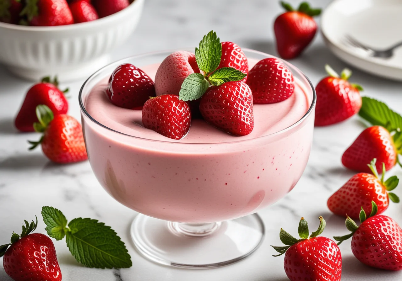 Yogurt Cream with Strawberries
