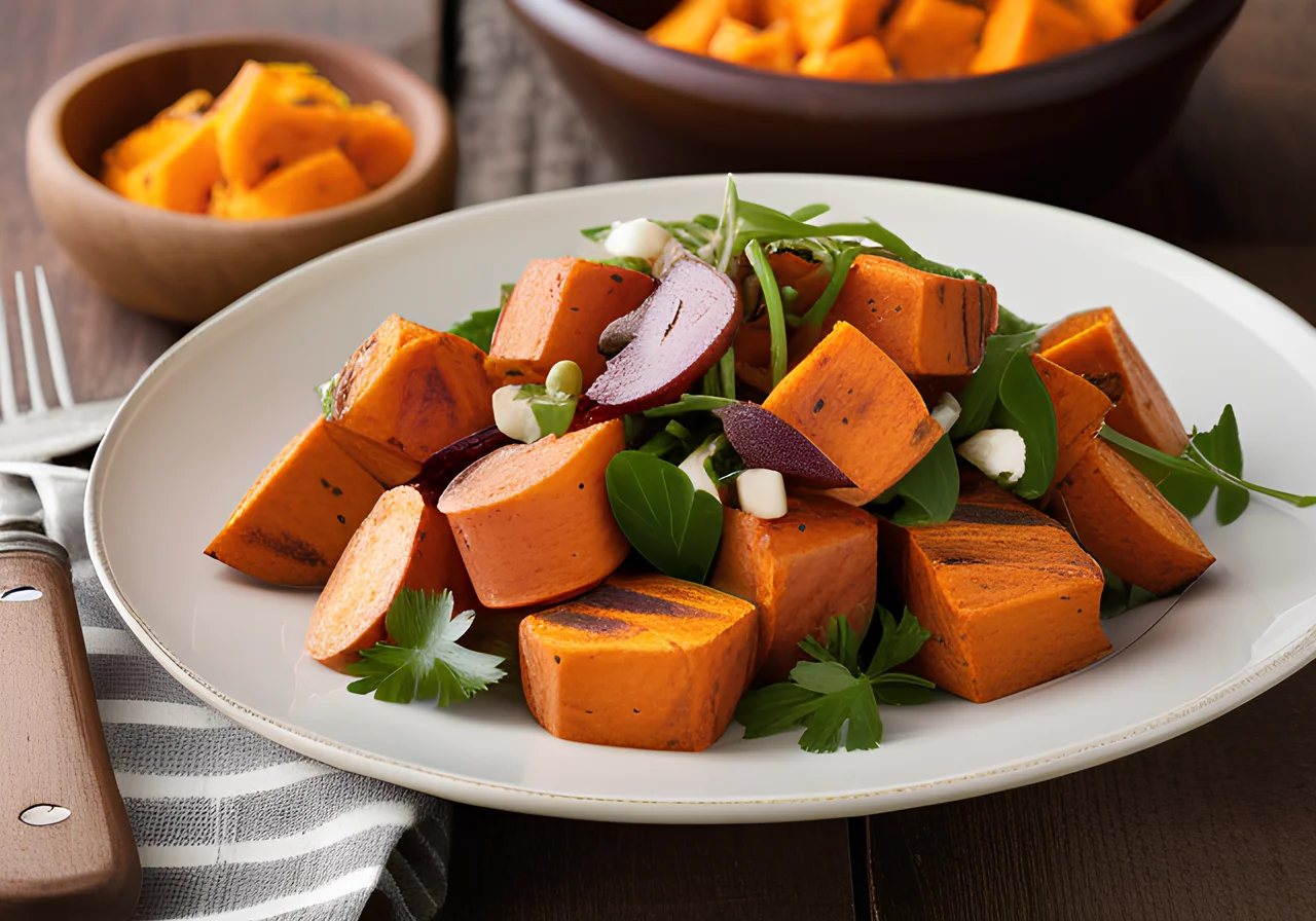 Sweet Potato and Roasted Sweet Potato Salad
