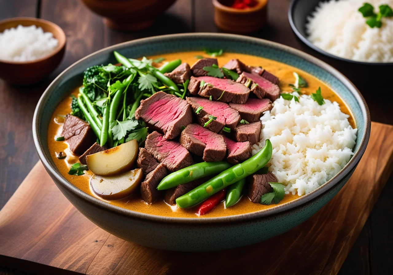 Vietnamese-Style Beef Curry with Small Eggplants and Herbs