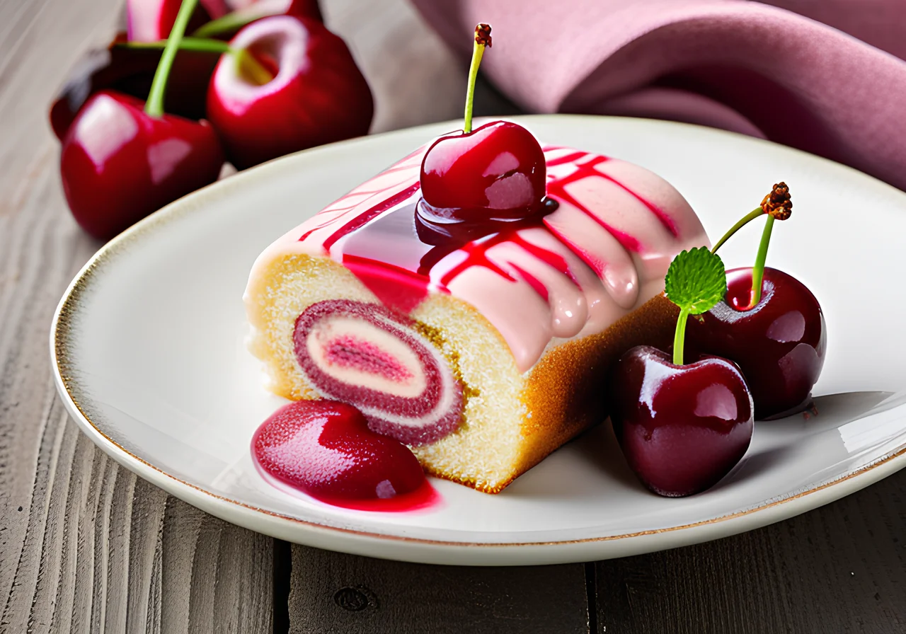 Sponge Roll with Rhubarb Filling
