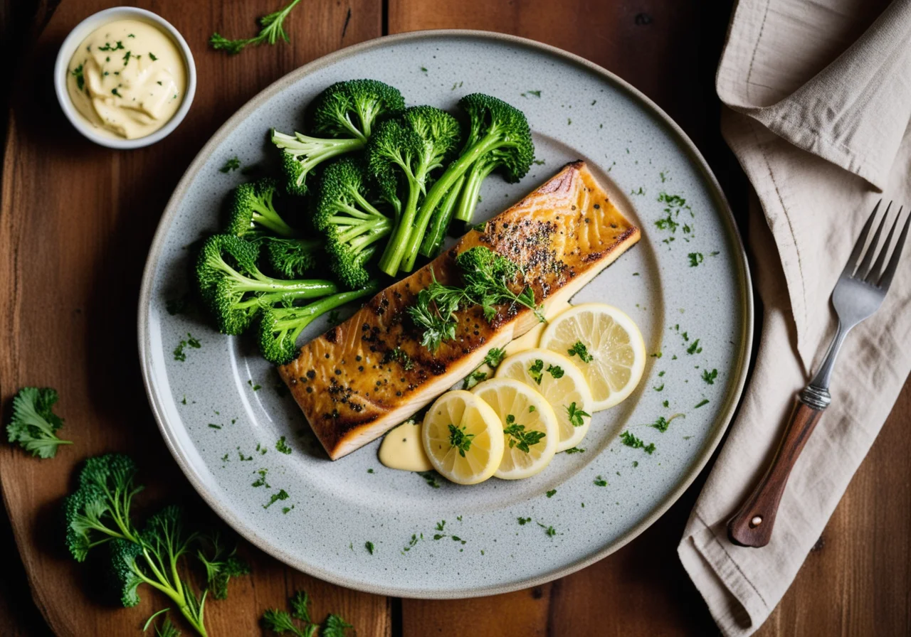Trout with Broccoli Vegetables