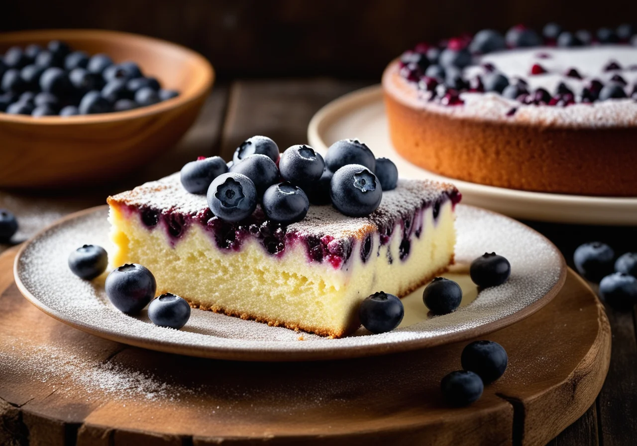 Quark Cake with Blueberries