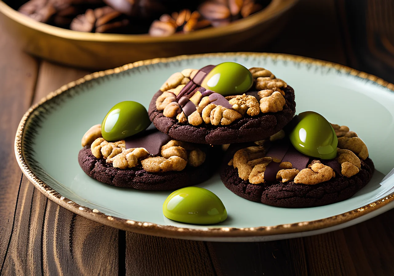 Moroccan-Style Chocolate Walnut Cookies
