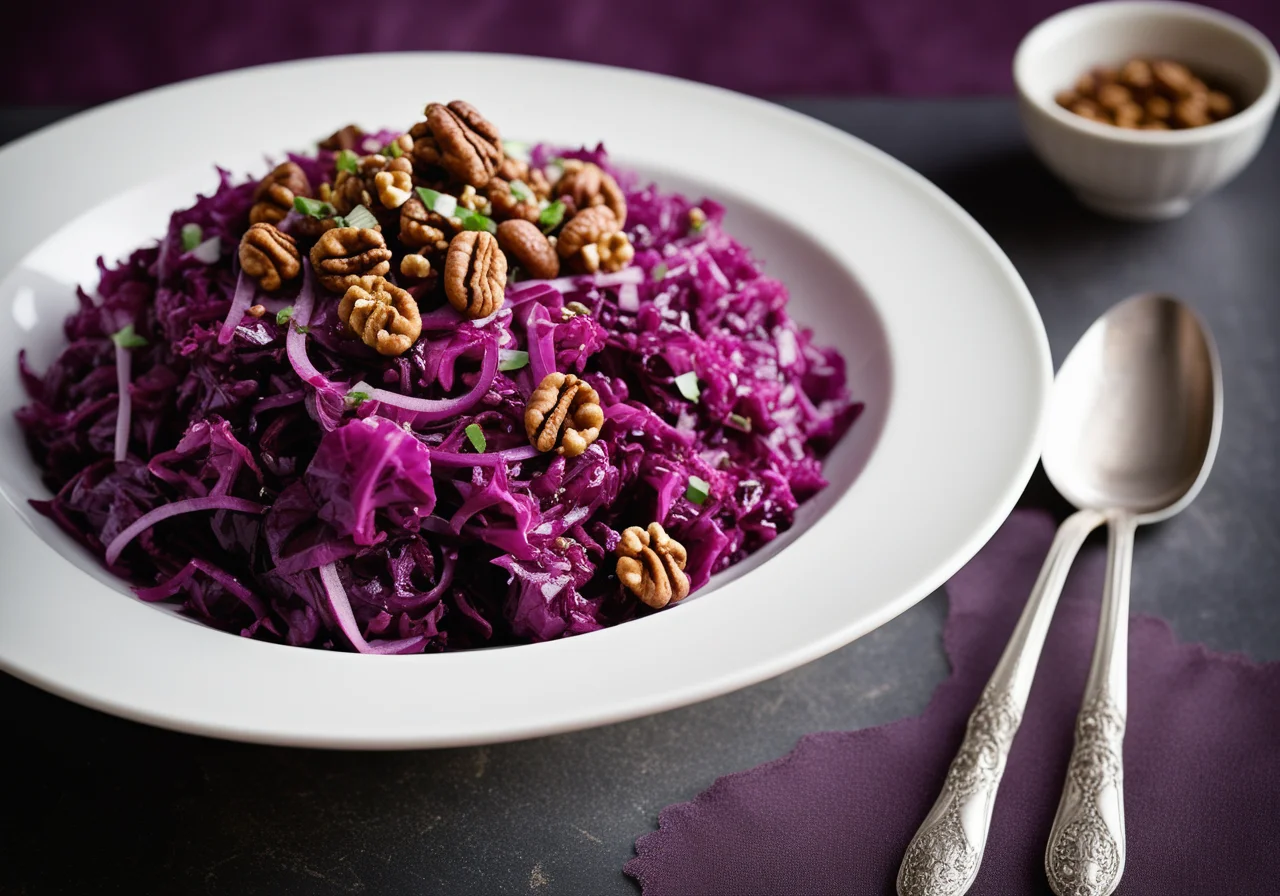 Red Cabbage Salad with Walnuts