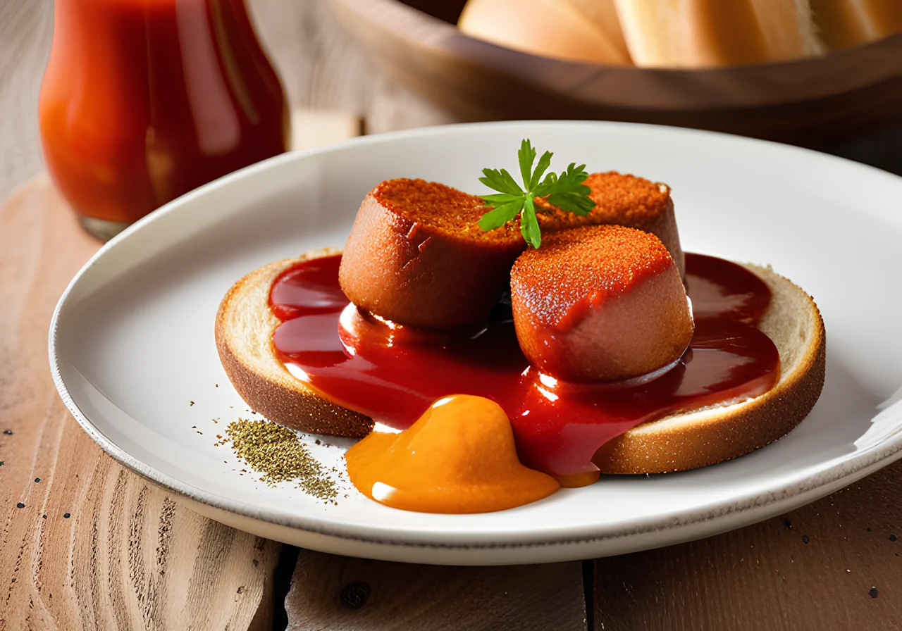Currywurst with Bread Roll