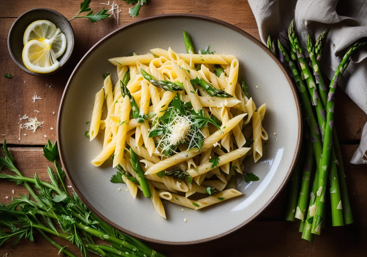 Pasta with Asparagus and Cheese
