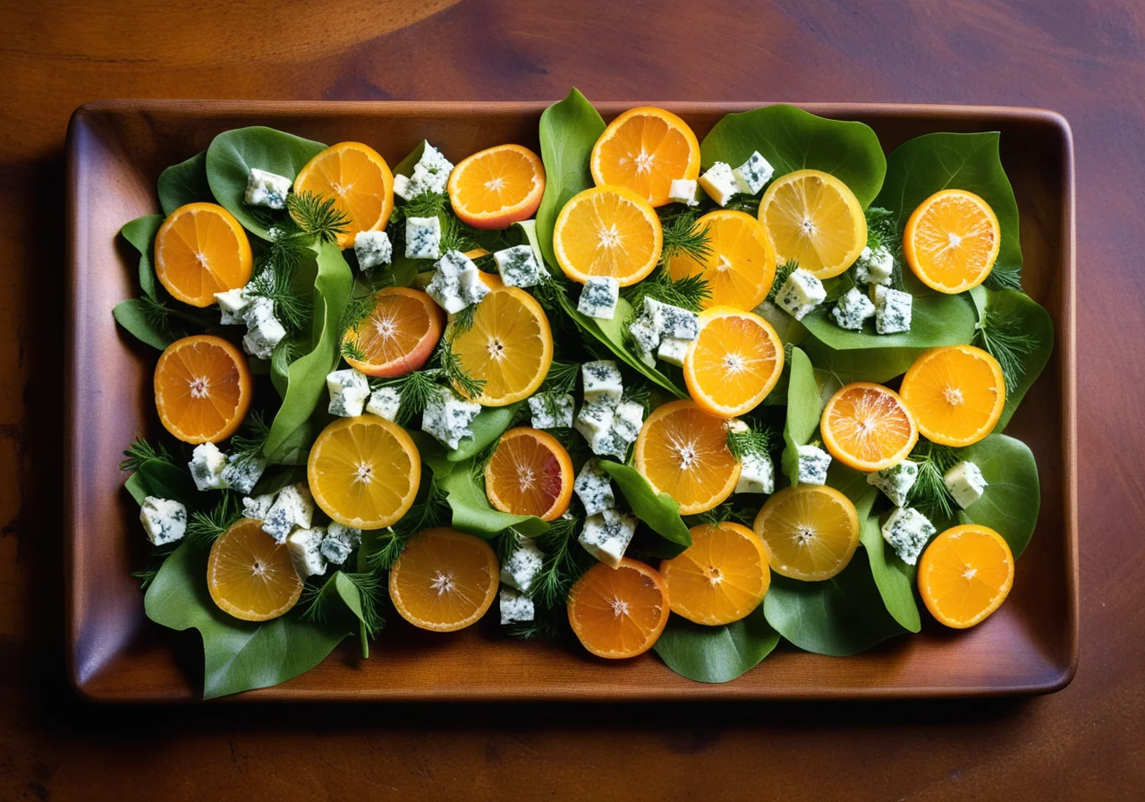 Orange Grape Salad with Blue Cheese