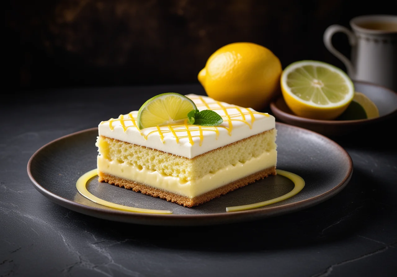 Lemon Cake with Lime Sauce