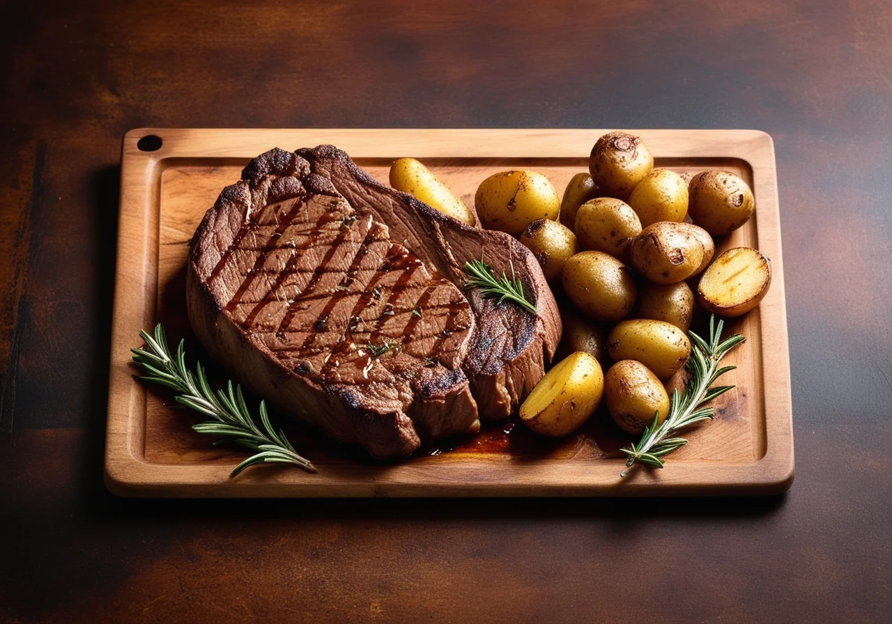 T-Bone Steak with Potatoes