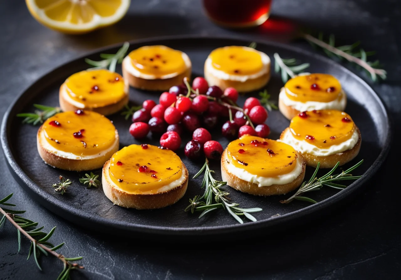 Goat cheese with sea buckthorn sauce