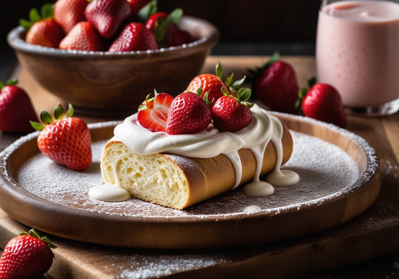 Baiser Roll with Strawberries